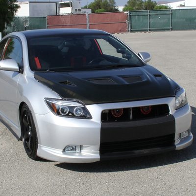 2005-2010 Scion tC Dual Halo Projector Headlights Matte Black/Clear Lens