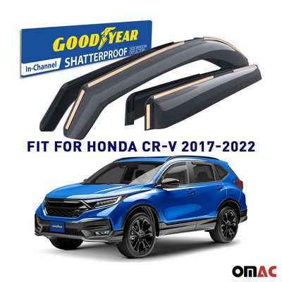 Goodyear Wind Deflectors for Honda CR-V (CRV) 2017-2022 In-channel Smoke 4 pcs
