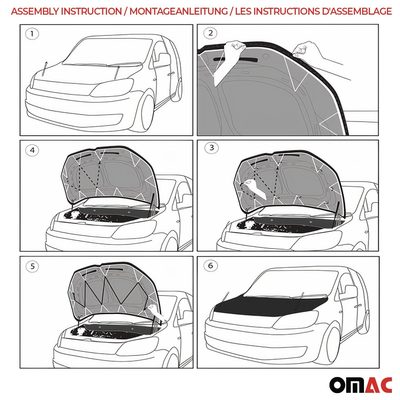 2014-2023 Ford Transit Connect Car Bonnet Mask Hood Bra Black Full Coverage