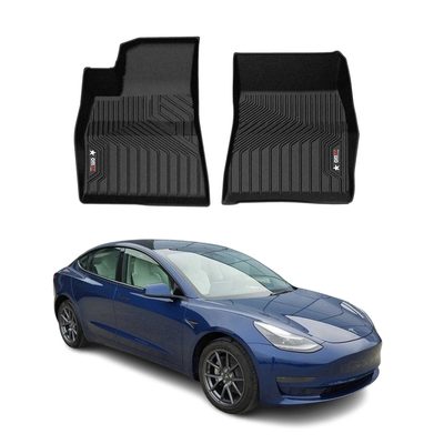 2017-2024 Tesla Model 3 Premium Floor Mats Liners First Row Front Black