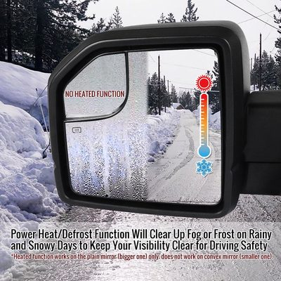 2003-2006 Ford Expedition Matt Black Heated Side Mirrors LED Turn Signal