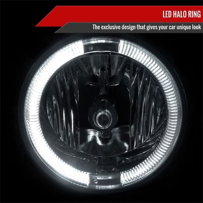 2005-2009 Ford Mustang GT Deluxe/Premium H10 Halo Ring Fog Lights Chrome/Clear