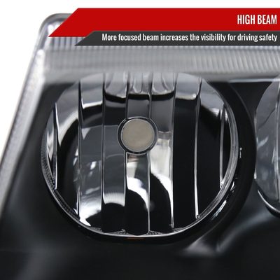 1999-2004 Jeep Grand Cherokee Factory Crystal Headlights Matt Black/Clear