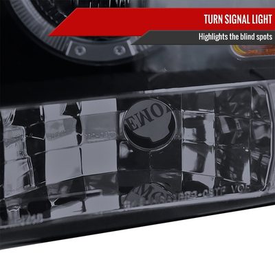 2008-2010 Ford F-250 F-350 F-450 Dual Halo Projector Headlights Black/Smoke