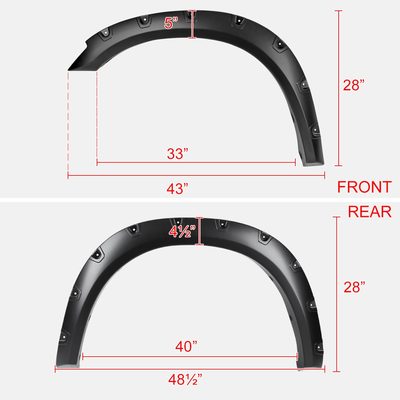 2010-2017 Dodge RAM 2500/3500 Smooth V2 Rivet Style Fender Flares