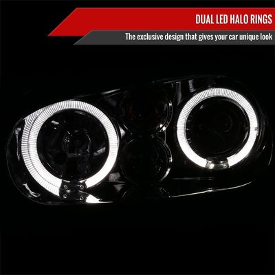 1999-2006 VW Golf Mk4 GTI/R32 Cabrio Dual Halo Projector Headlights Chrome