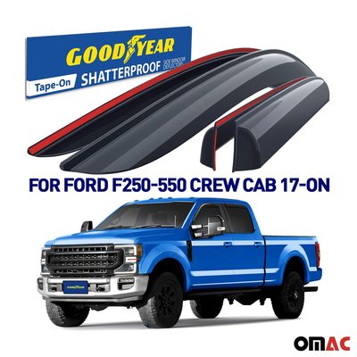 Goodyear Wind Deflectors for Ford F-250 F-350 Super Duty 2017-2025 Crew Cab 4x
