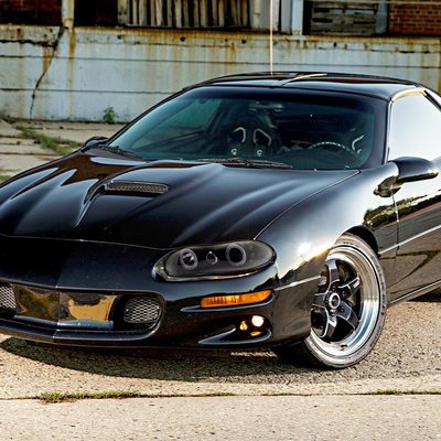 1998-2002 Chevy Camaro Dual Halo Projector Headlights Glossy Black/Smoke Lens