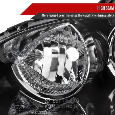 2004-2009 Mazda 3 Sedan Projector Style Headlights Matte Black/Clear Lens