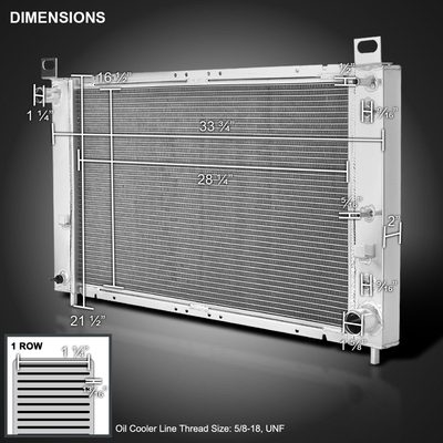 1999-2004 Chevy Silverado/GMC Sierra 1500 4.3L V6 Alu Single Row Radiator