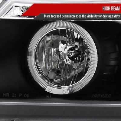 2006-2008 BMW E90 3 Series Dual Halo Headlights LED Light& Signal Matte Black