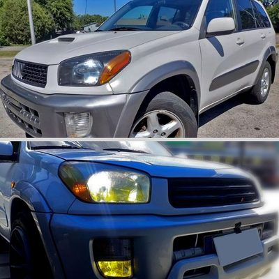 2001-2003 Toyota RAV4 Factory Style Headlights Matte Black/Clear Lens