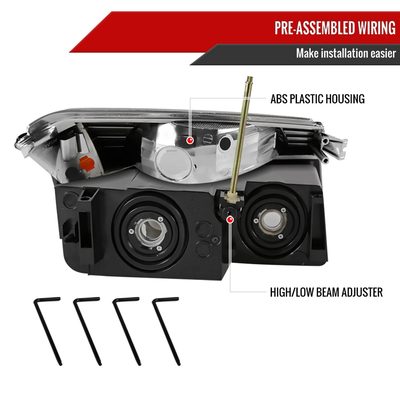 2002-2006 Chevy Avalanche 1500/2500 Factory Headlights Bumper & Signal Black