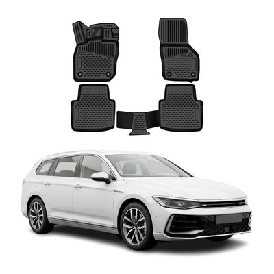 OMAC Floor Mats Liner for VW Passat B8 2020-2022 Facelift Rubber TPE Black 4Pcs