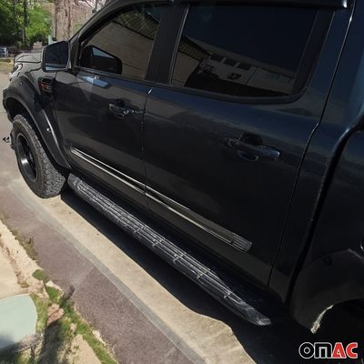 2019-2023 Ford Ranger Side Door Molding Trim Skirt Garnish Stainless Steel Silver 4Pcs