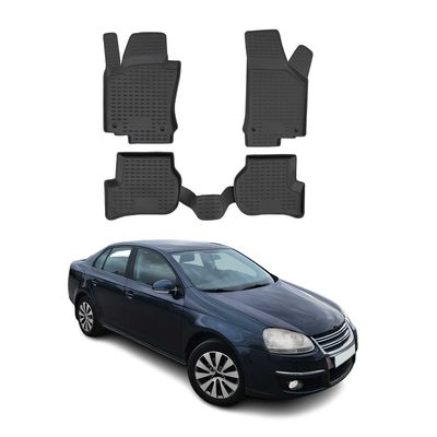 2006-2010 VW Jetta A5 Floor Mats Liners Full Set All Weather Black