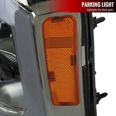 2007-2013 GMC Sierra 1500/ 2500HD 3500HD LED Bar Factory Headlights Chrome