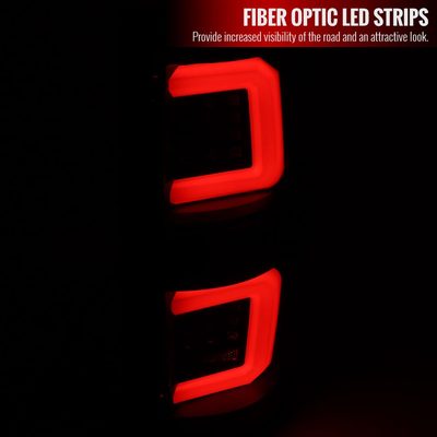 2009-2014 Ford F-150 LED Tail Lights with LED Bar Matte Black/Clear Lens