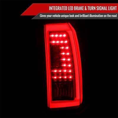 2015-2020 Chevy Tahoe/Suburban LS LT LTZ Premier Red Bar LED Tail Lights Black