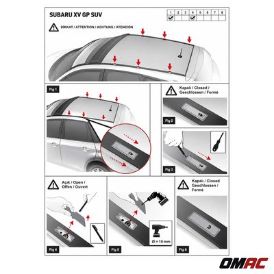 2013-2015 Subaru XV Crosstrek Roof Rack Cross Bars Silver