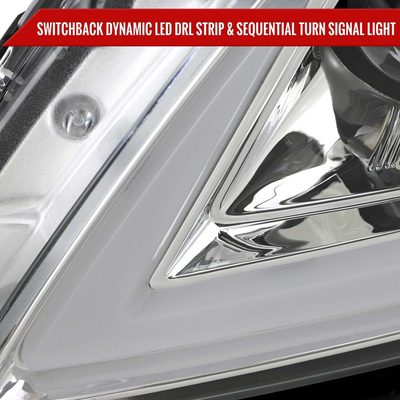 For Infiniti G37 2008-13 / Q60 Coupe 2014-15 LED Projector Headlights Sequential Chrome Housing Clear Lens Switchback