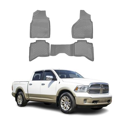 2012-2018 Dodge Ram Quad Cab Floor Mats Liners Full Set All Weather Gray