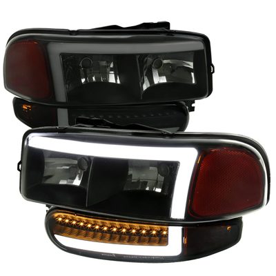 1999-2006 GMC Sierra Sierra Yukon/XL Headlights LED Signal Bumper Lights Smoke