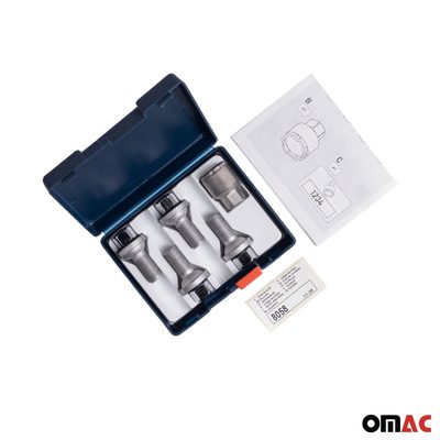 Wheel Lock Kit for Mercedes Vito / Metris M14X1.5 Bolt Chromed 4Locks & 1Key