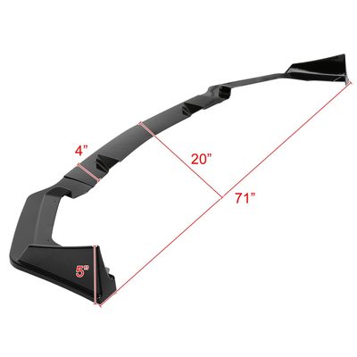 2014-2018 Infiniti Q50 Sport Glossy Black Polypropylene 3Pcs Bumper Lip