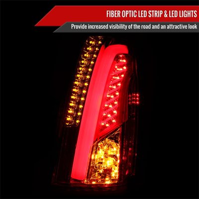2003-2007 Cadillac CTS LED Tail Lights Chrome Housing/Red Smoke Lens