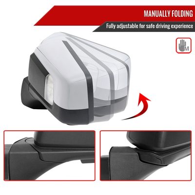2019-2024 GMC Sierra 1500 Chrome Manual Fold & Heated Side Mirror Driver Side