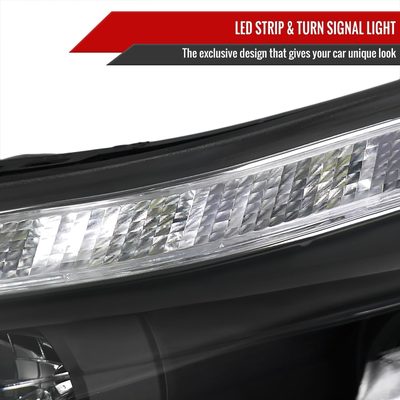 2012-2014 Ford Focus Projector Headlights LED Light & LED Signal Lights Black