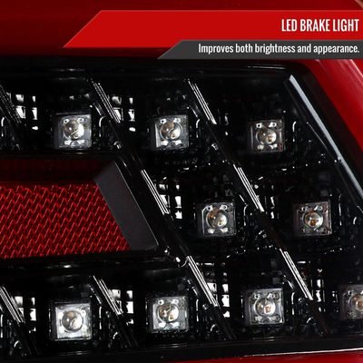 2015-2021 Subaru WRX Sequential Red Bar LED Tail Lights Jet Black/Clear Lens