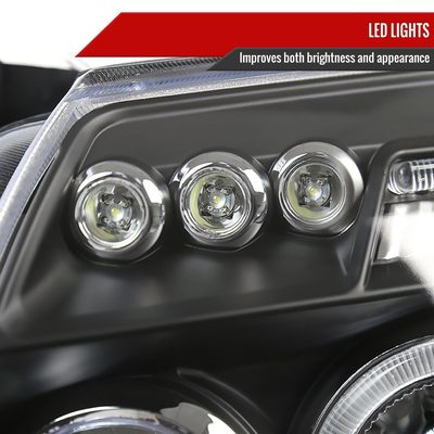 2005-2007 Dodge Magnum Dual Halo Projector Headlights Matte Black/Clear Lens
