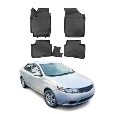 2010-2017 Kia Forte Koup Floor Mats Liners Full Set All Weather Black