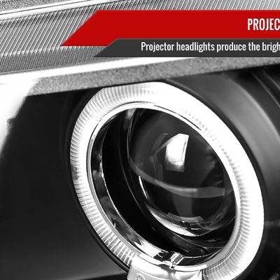 2006-2011 Honda Civic Sedan Dual Halo Projector Headlights Matte Black/Clear