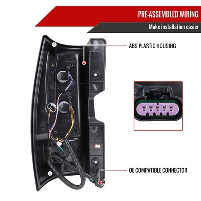 2007-2014 Chevy Tahoe/Suburban LED Tail Lights Matte Black/Clear Lens