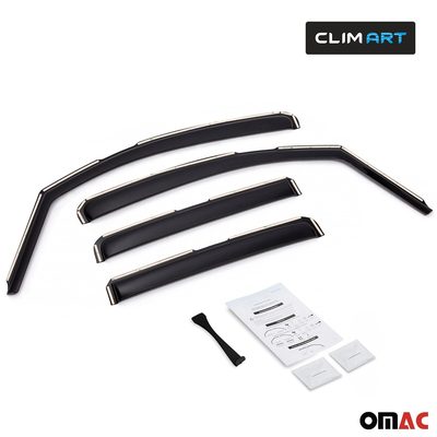 Clim Art Wind Deflectors for Chevrolet Silverado 1500 2014-2018 Double Cab 4 Pcs
