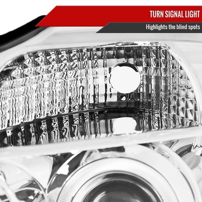 2004-2015 Nissan Titan/ 2004-2007 Armada Dual Halo Projector Headlights Chrome