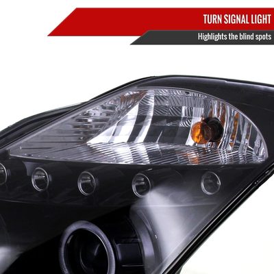 2003-2005 Nissan 350Z Dual Halo Projector Headlights Glossy Black/Smoke Lens