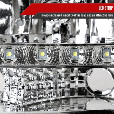 1997-2004 Dodge Dakota/ Durango LED Light Factory Crystal Headlights Chrome