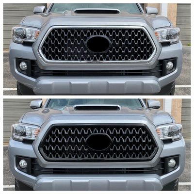 2016-2019 Toyota Tacoma Grille 4.gen Pre-FL Overlay Gloss Black 1Pcs ABS Plastic