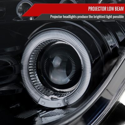 2000-2005 Toyota Celica Dual Halo Projector Headlights Glossy Black/Smoke Lens