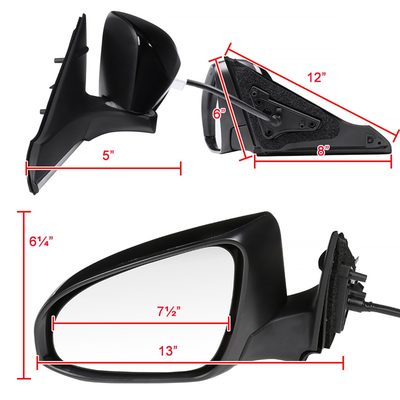 2015-2018 Toyota Camry Glossy Black 5Pin Heated &Adjustable Side Mirror Driver