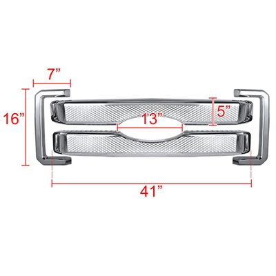 2011-2016 Ford F-250/350/450/550 SuperDuty Platinum Chrome ABS Grille Overlay
