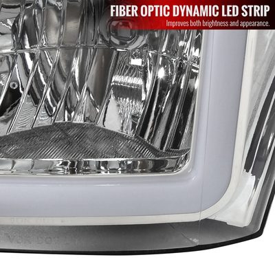 2011-2016 Ford F-250/350/450/550 Super Duty LED CBar Factory Headlights Chrome