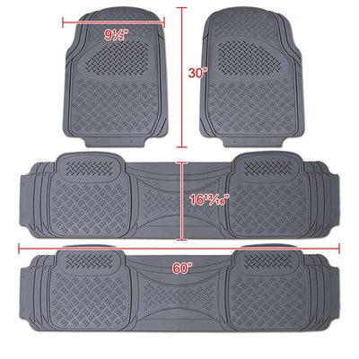 Universal fit Rubber NonSlip Car Floor Mats Liner All Weather 4Pcs Gray