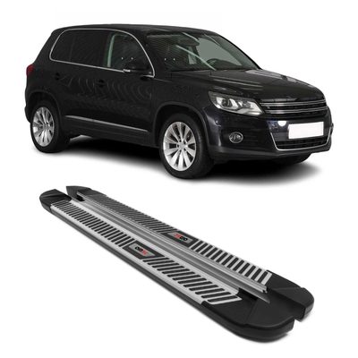 2009-2017 VW Tiguan Running Boards Side Steps Silver & Black