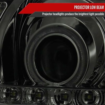 2002-2006 Cadillac Escalade Dual Halo Projector Headlights LED Light Smoke