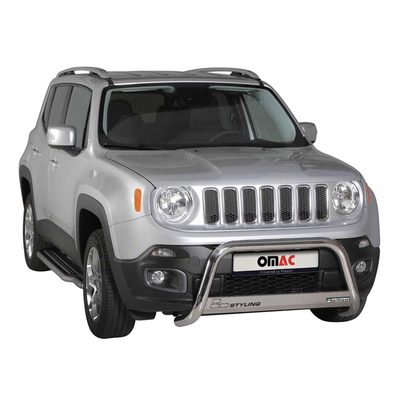 2015-2018 Jeep Renegade Bull Bar Push Front Bumper Grille Silver